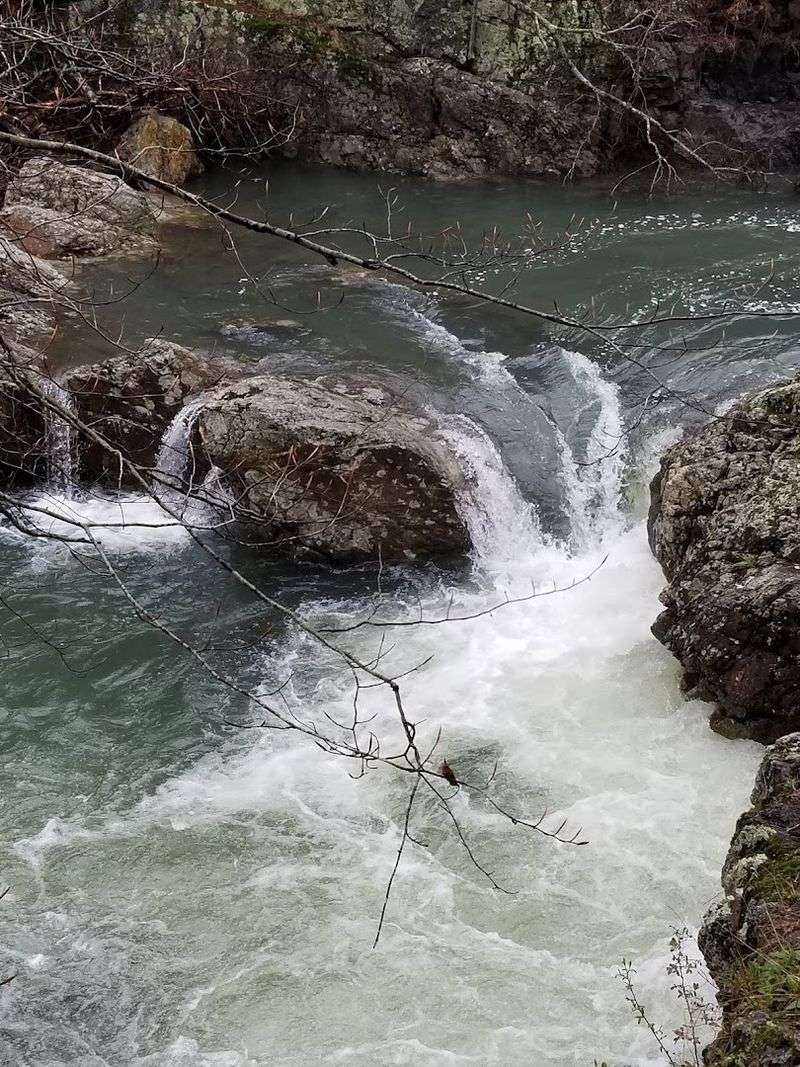 Still Water Framed By Mountain Green