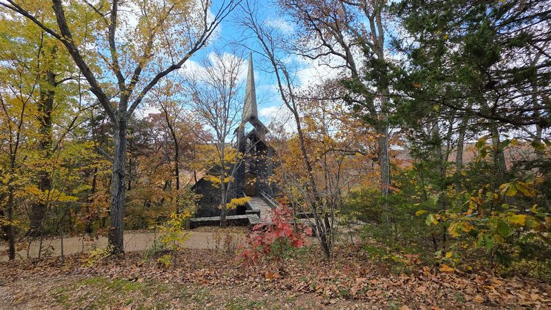 Rock And Trees Framing The Chapel
