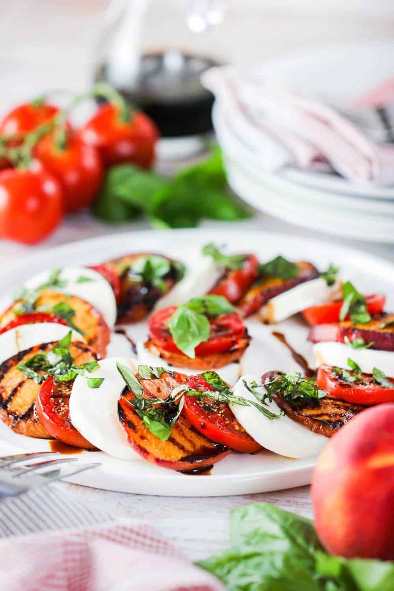 Grilled Peach Caprese Skewers