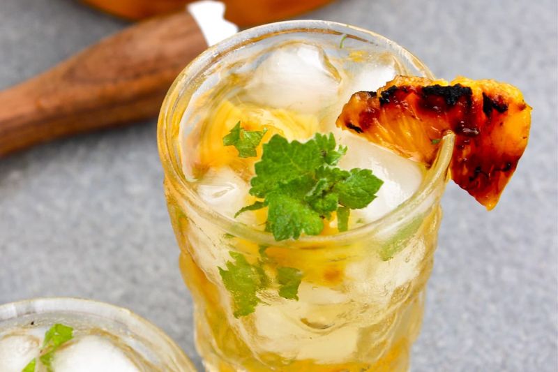 Grilled Pineapple Mojito Mocktails