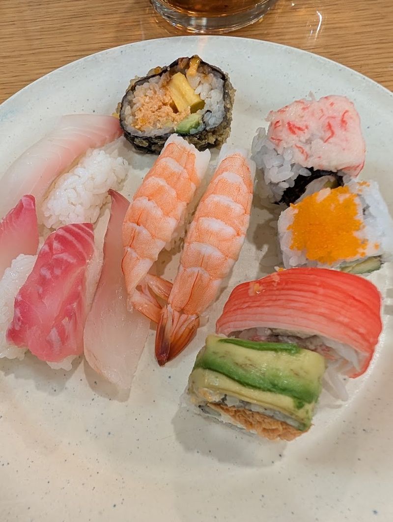 Sushi Corner With Variety Of Rolls