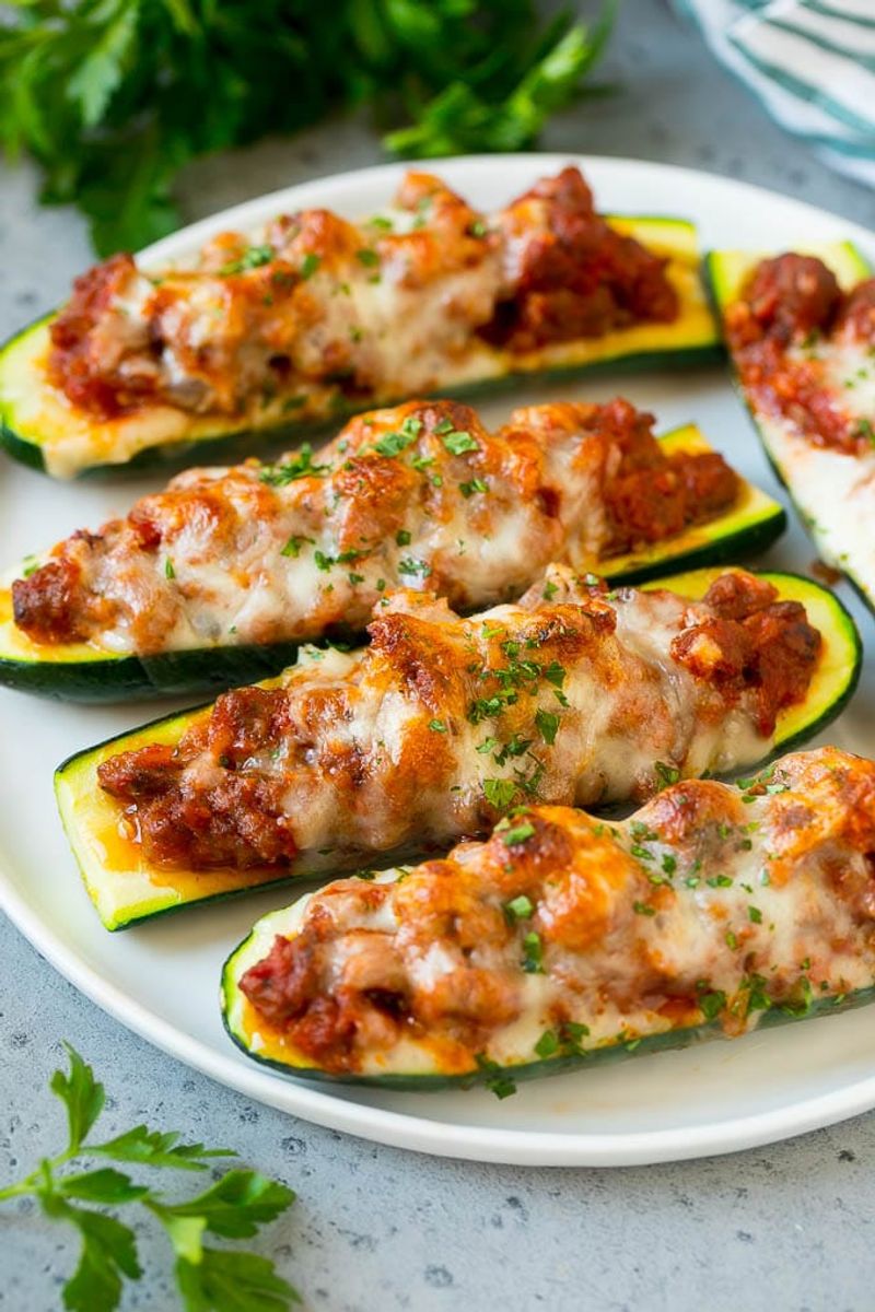 Cheesy Beef-Stuffed Zucchini Boats