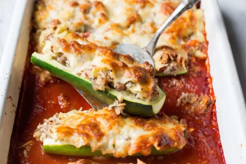 Italian Zucchini Boat Bake