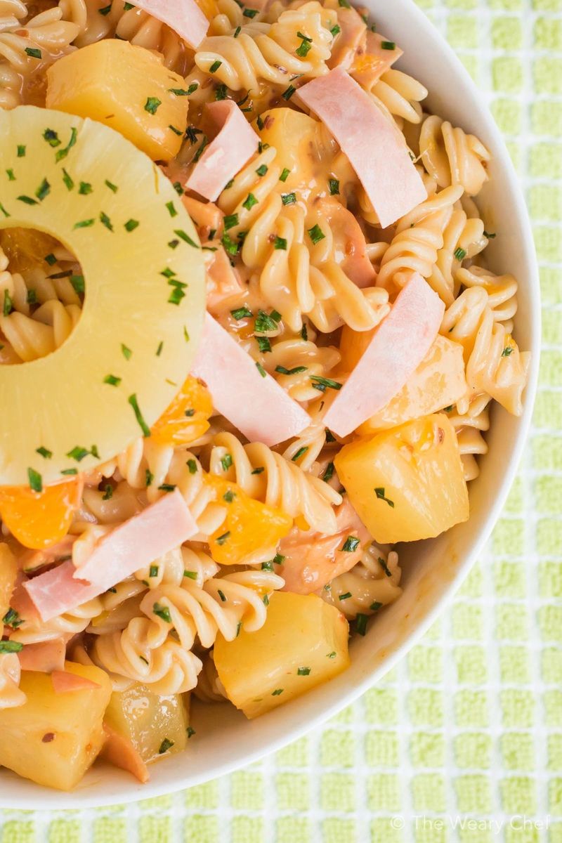 Hawaiian Pizza Pasta Salad