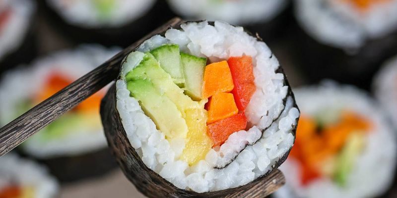 Rainbow Veggie Sushi Rolls