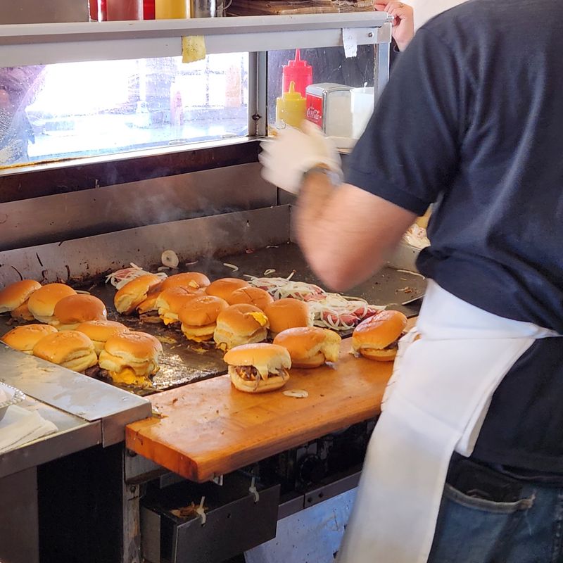 Sliders Are Cooked Directly on the Grill with the Onions