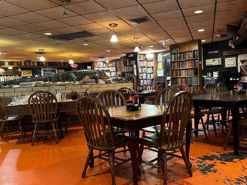 Walls Lined With Real Books Create A Library Meets Diner Vibe