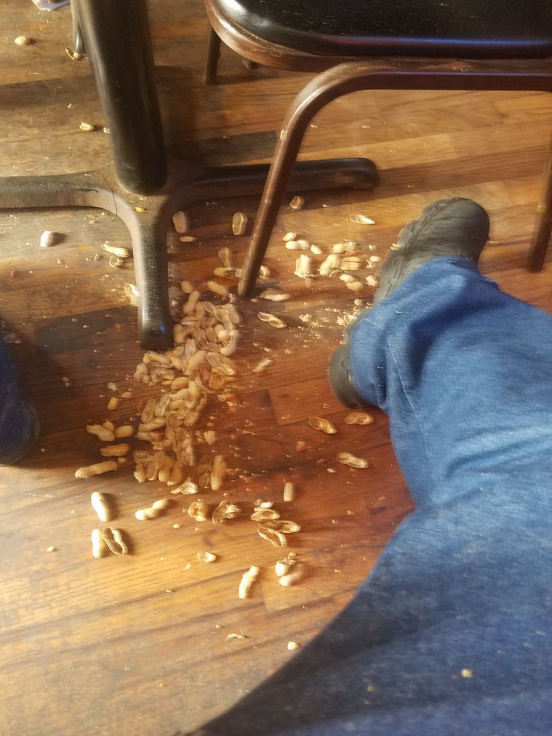 Peanut Shells Cover The Floor Like Edible Carpet
