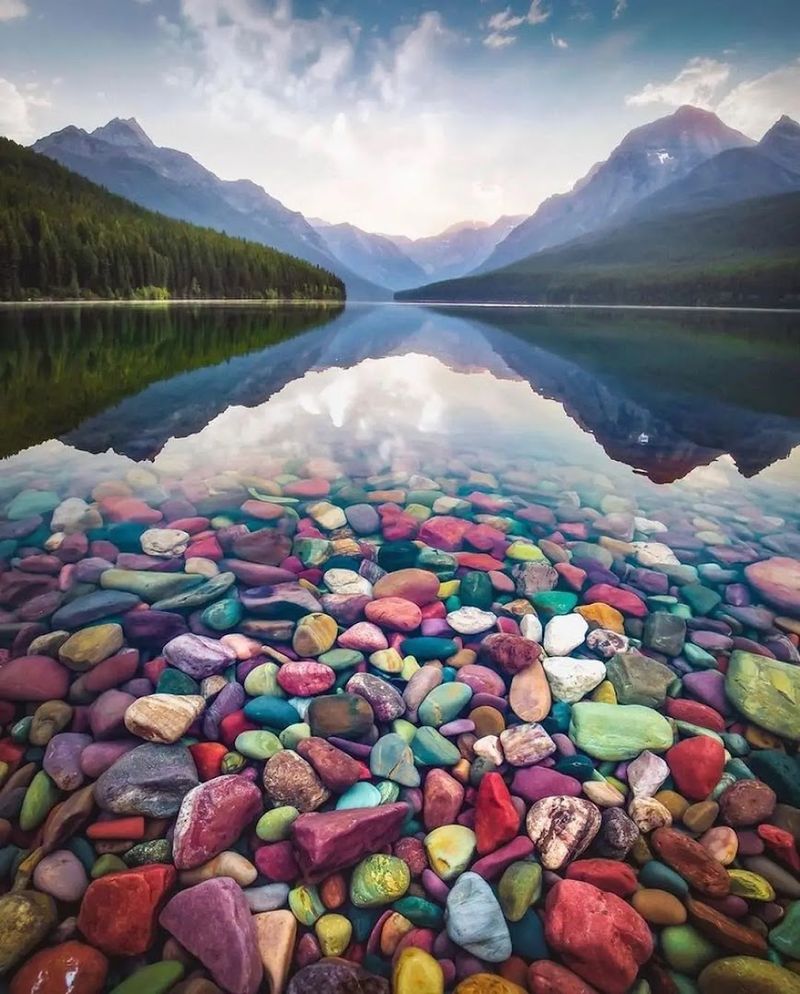 The Famous Rainbow Rocks Of The Lakebed