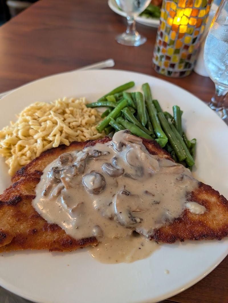 The Jaeger Schnitzel With Mushroom Gravy Is A Menu Standout