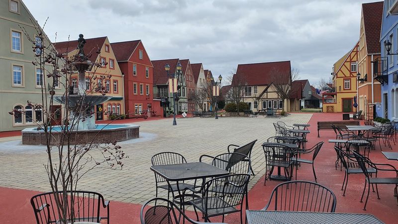 Outdoor Seating Facing the Village Square Is a Seasonal Treat
