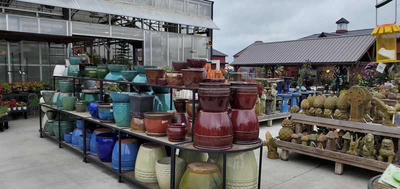 The Outdoor Seating and Waterfall Displays