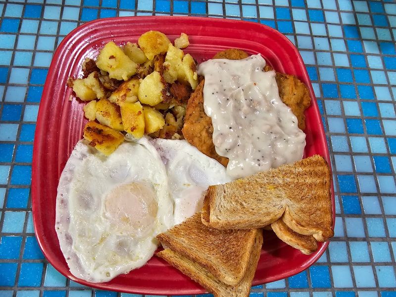 The Country Fried Steak And Hash Browns