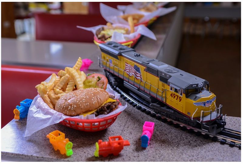 A Model Train That Delivers Your Food