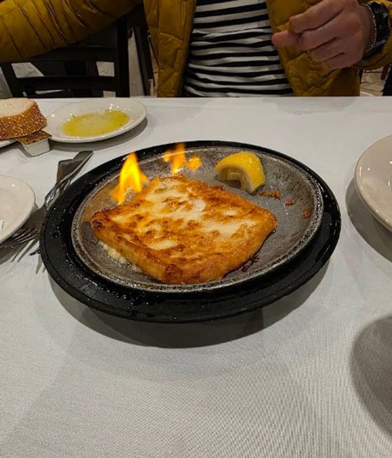 Flaming Cheese That Steals Every Table's Attention