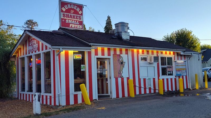 The Iconic Red-And-White Striped Building That Starts The Experience