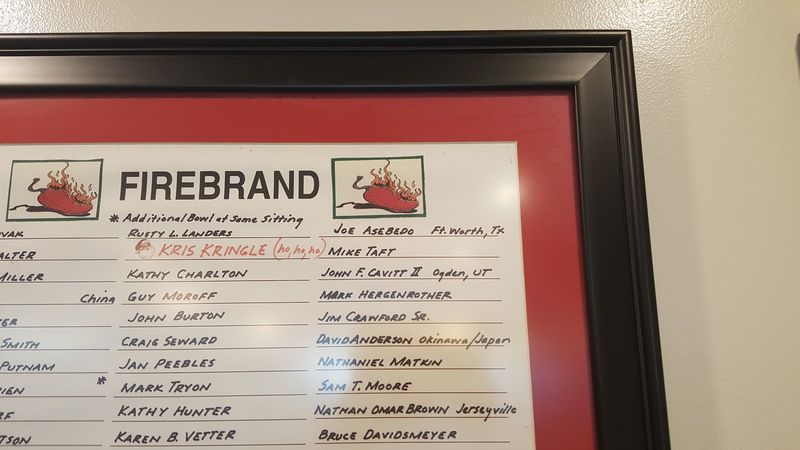 The Wall of Fame for Brave Eaters