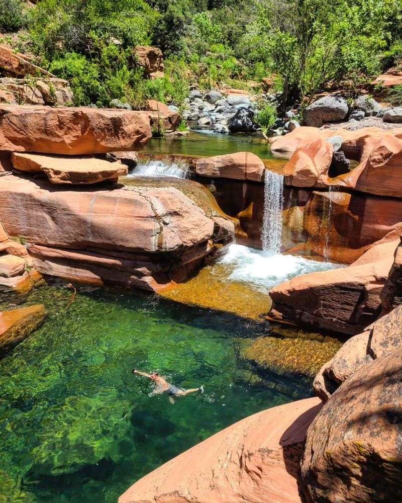 The Waterfall And Its Icy Swimming Pool The Waterfall And Its Icy Swimming Pool
