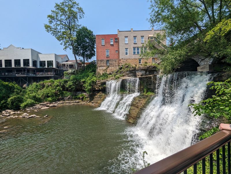 The Waterfall Runs Right Through Downtown, And You Can Get Close The Waterfall Runs Right Through Downtown, And You Can Get Close