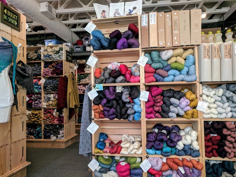 The Yarn Shop Has Doors On Three Sides
