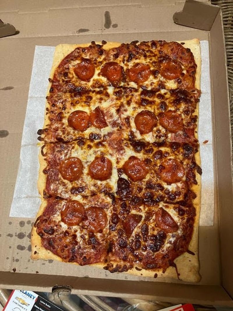 Thin Square-Cut Pizza With A Devoted Following