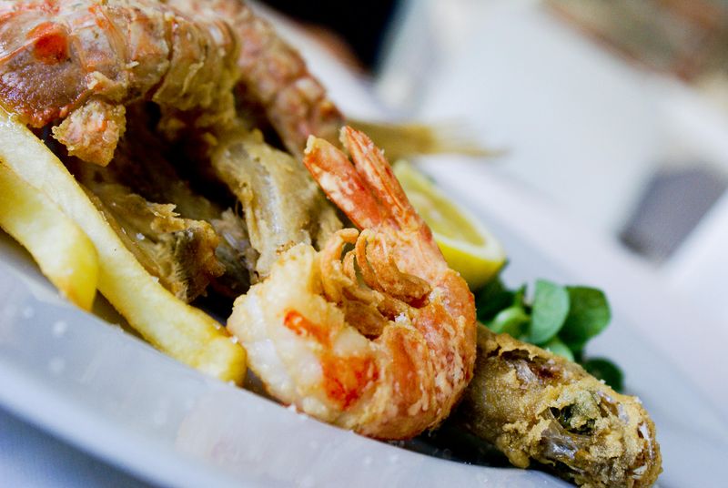 Gulf Shrimp Fried Light And Crisp Before Hitting The Bread