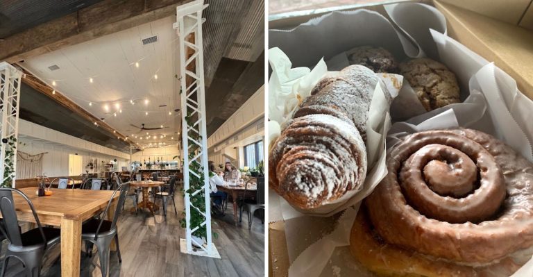 This Arkansas Bakery Draws Summer Crowds With Giant Cinnamon Rolls That Barely Fit On The Plate