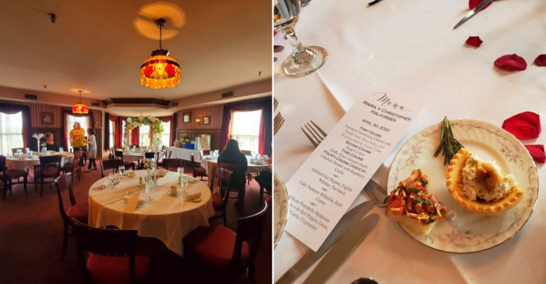 Inside the Holly Hotel restaurant