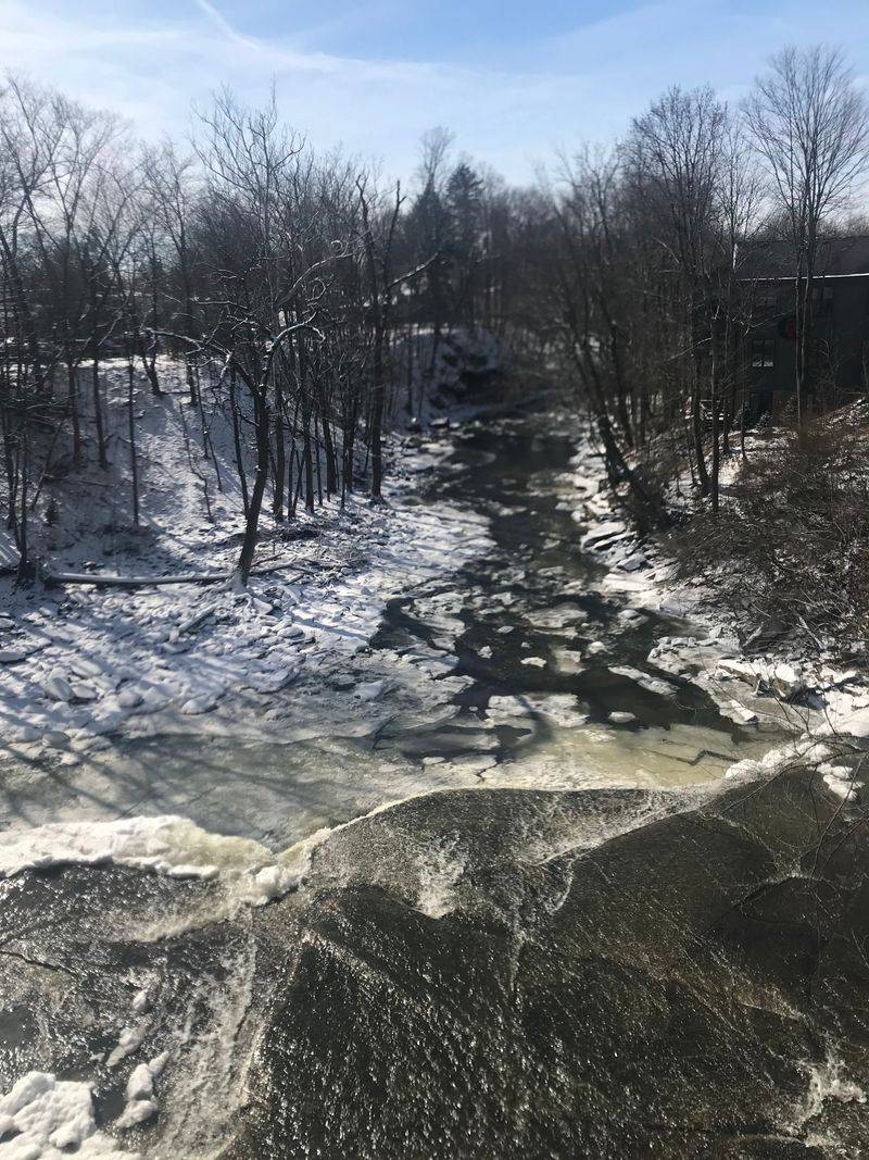 The Waterfall Transforms Into an Ice Sculpture