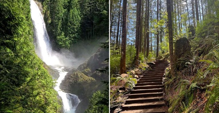 This Easy 4.4-Mile Trail In Washington Will Take You To A Jaw-Dropping 265-Foot Waterfall
