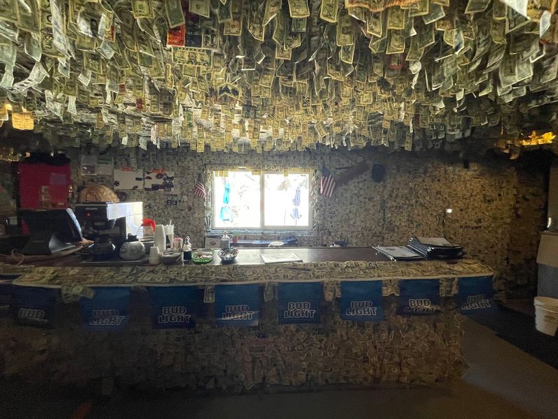 The Famous Dollar Bill Ceiling And Walls