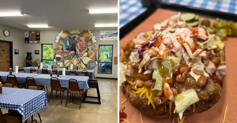 This Hidden Arkansas BBQ Spot Serves A Giant Loaded Baked Potato Worth The Summer Detour