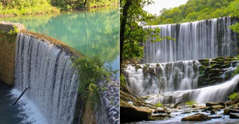This Hidden Arkansas Lake Has A Gorgeous Two-Tiered Waterfall