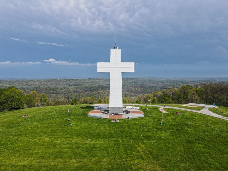 A Giant White Cross Standing 111 Feet Tall