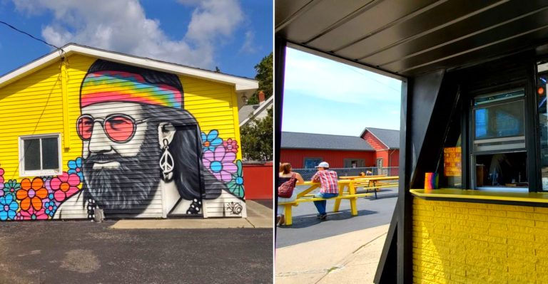 Inside and outside of the Hungry Hippie