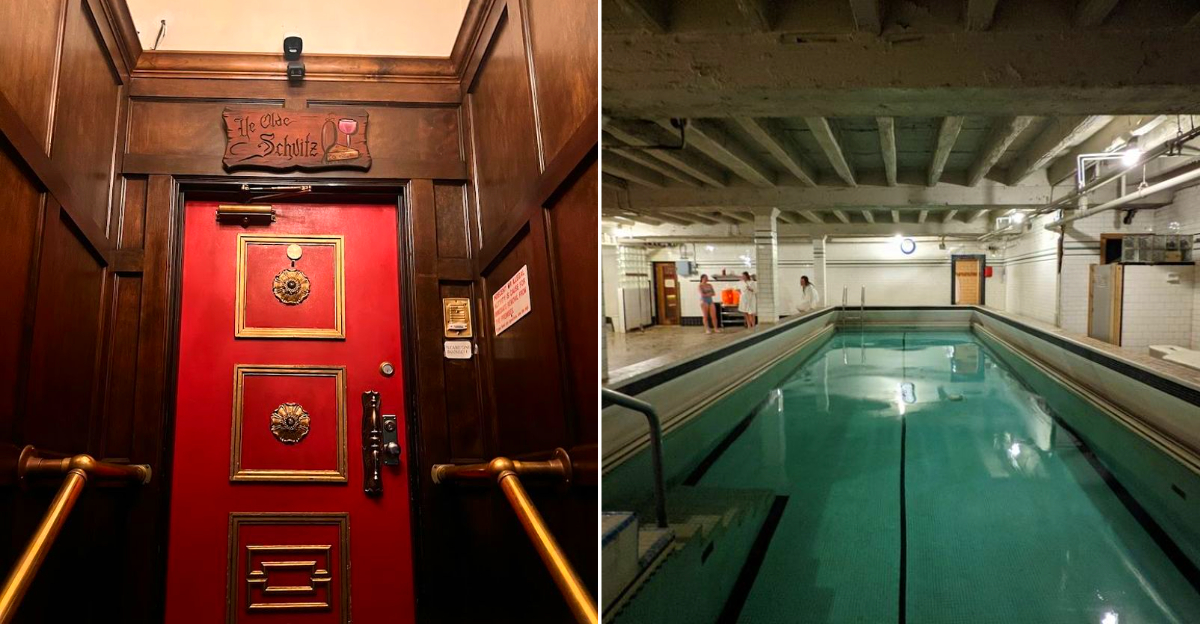 Inside The Schvitz bathhouse