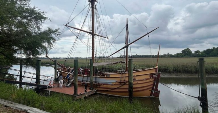 This Historic Charleston Park Has A 17th-Century Ship, Wild Marsh Trails, And Roaming Deer