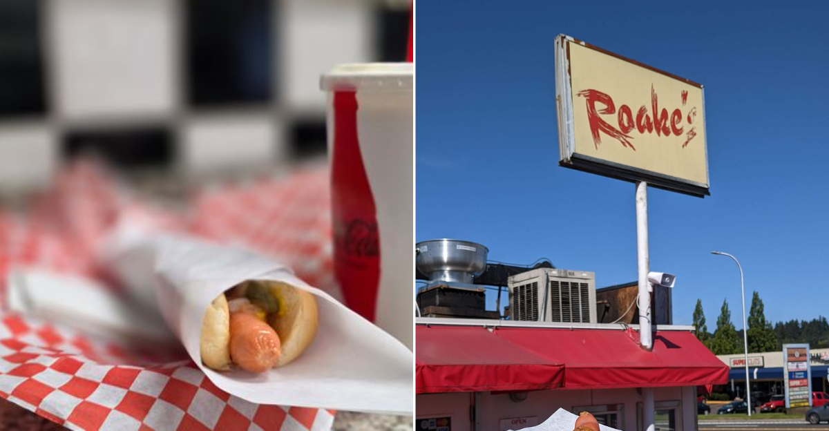 A classic steamed hot dog and hand-spun shake from Roake’s drive-in in Milwaukie, Oregon.