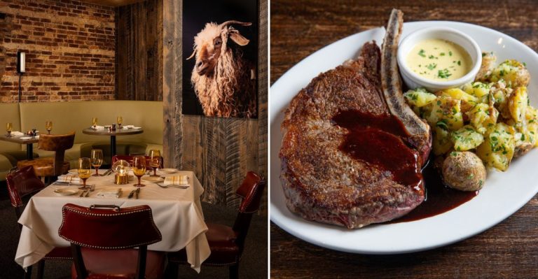 This Illinois Barn Steakhouse Sets The Scene With Glowing Lights, Rich Leather Seats, And Serious Steaks