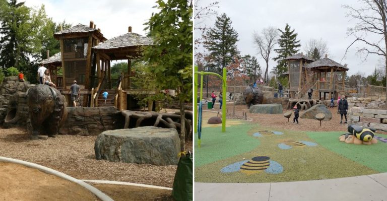 This Illinois Nature Playground Ditches The Usual Plastic For A Sprawling World Of Treehouses, Trails, And Exploration