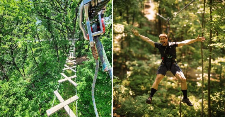 This Illinois Treetop Course Sends You Across 40-Foot Crossings And Long Ziplines