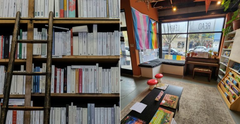 Inside the cozy Books & Mortar bookstore
