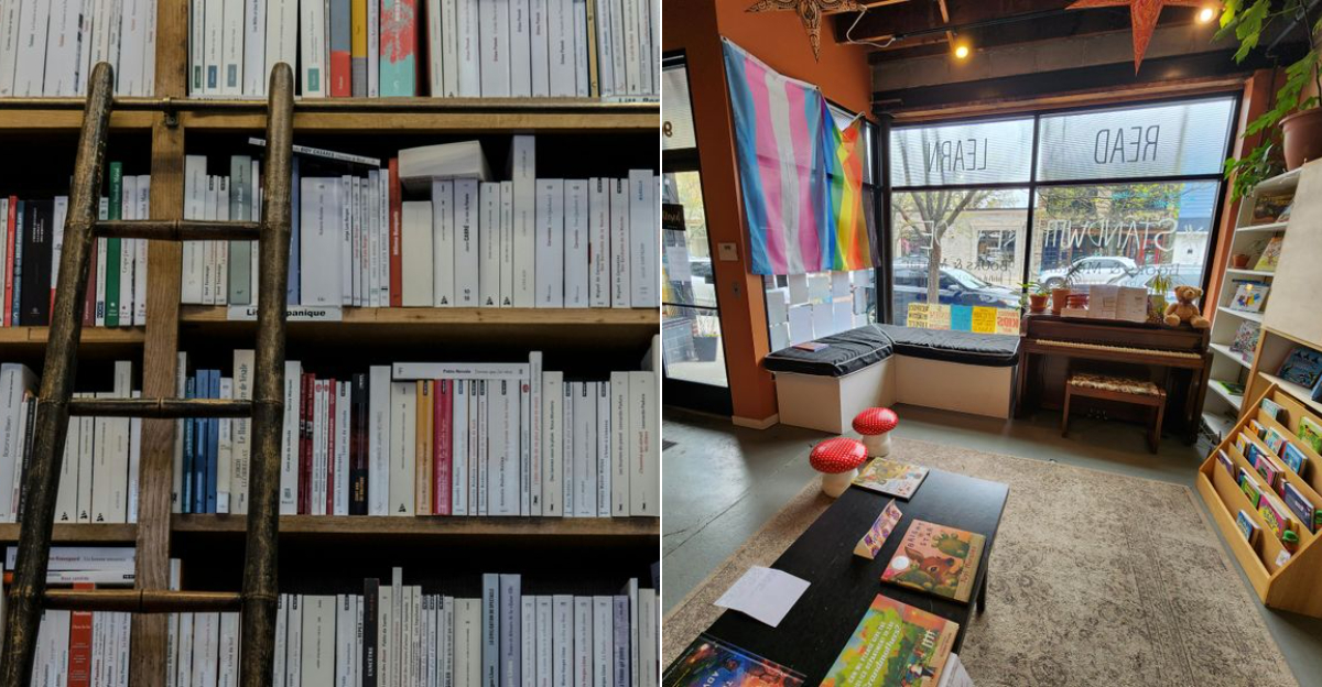 Inside the cozy Books & Mortar bookstore