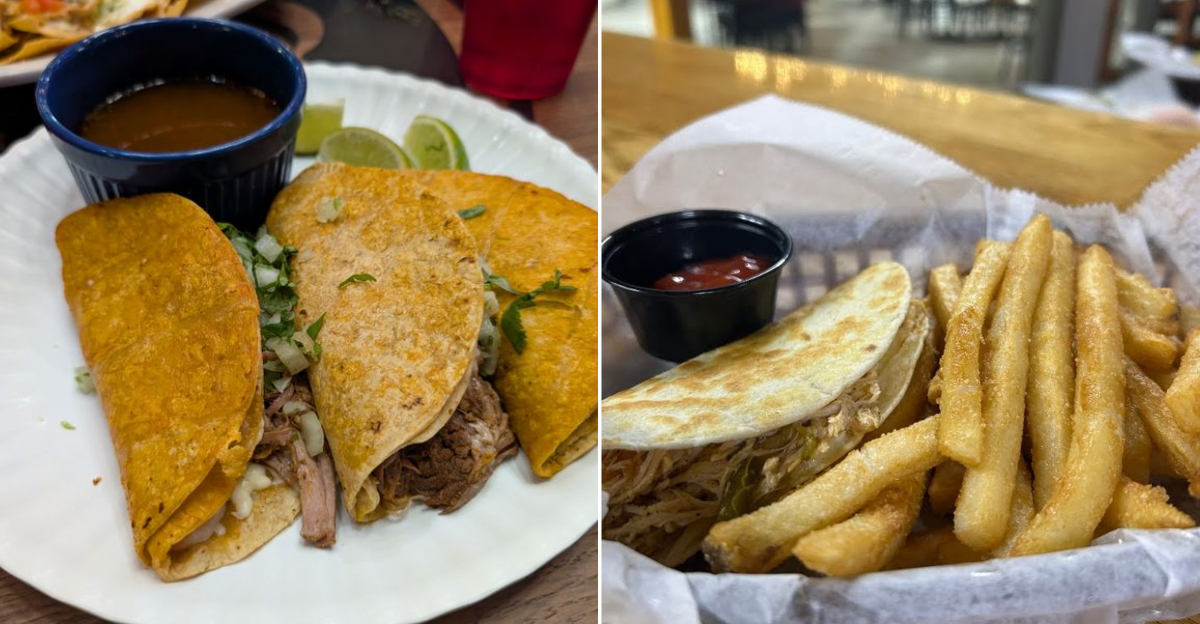 A golden-brown crisped quesadilla from Los Amores Restaurant & Cantina in Marion, Indiana.
