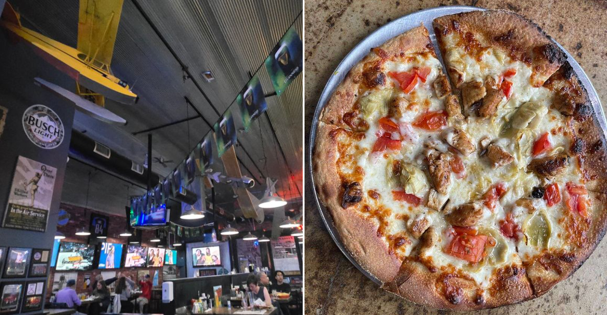 The Interior Of The Amazing The Hangar And Their Pizza