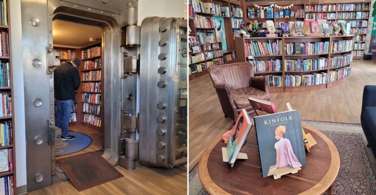 This Maine Bookstore Hides A Secret Reading Room Inside An Old Bank Vault