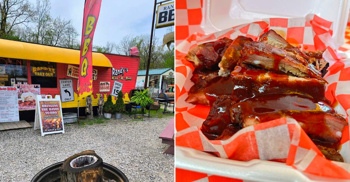 The exterior and the tasty food from Randy’s Original Roadside BBQ