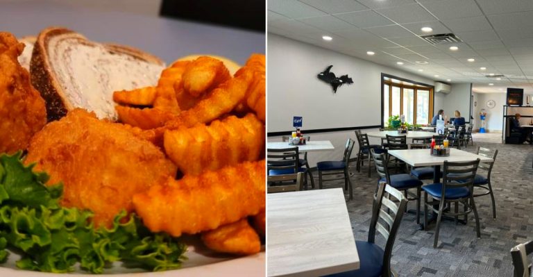 Amazing breakfast and interior of the Holiday Kitchen in Michigan