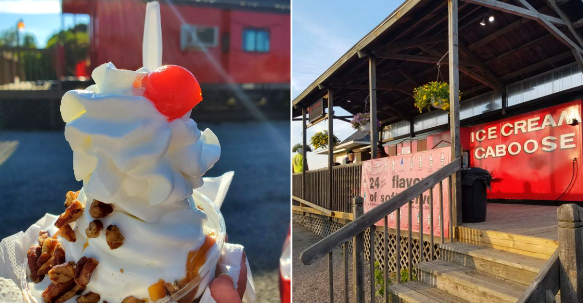 The ice cream at the wonderful Ice Cream Caboose