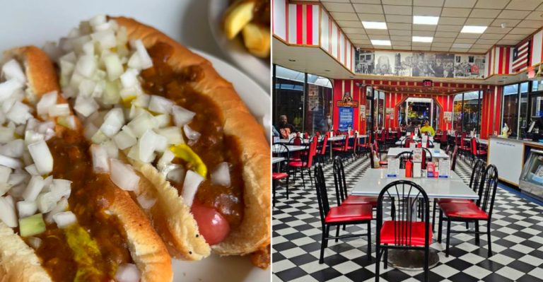 The fun interior of American Coney Island and their coney dogs